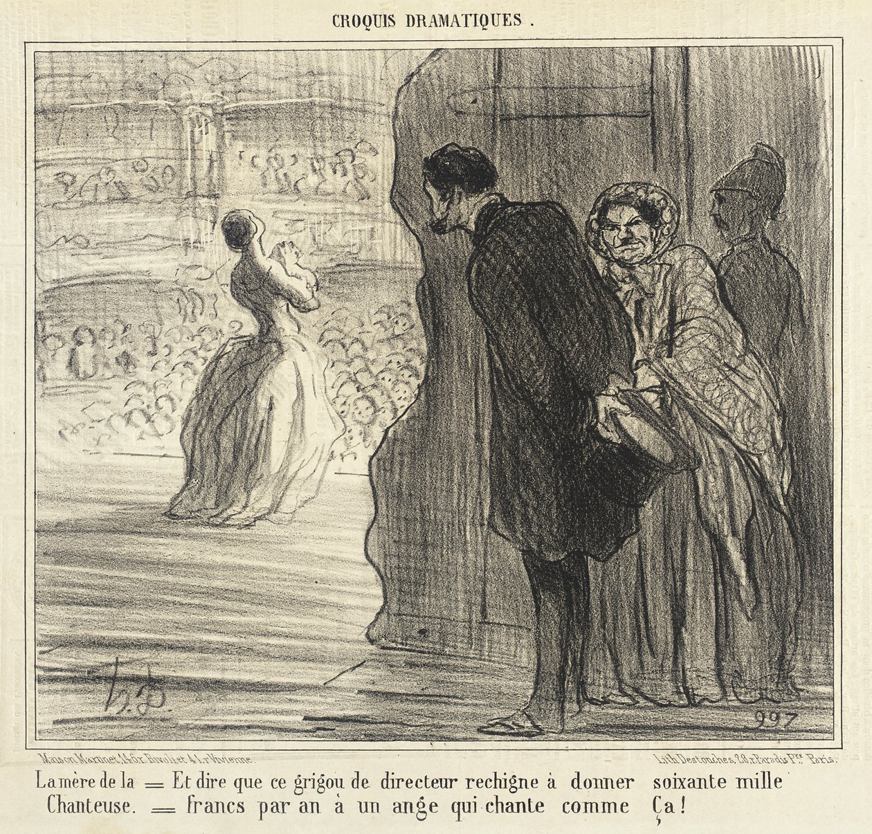Laulajattaren äiti tekijältä Honoré Daumier