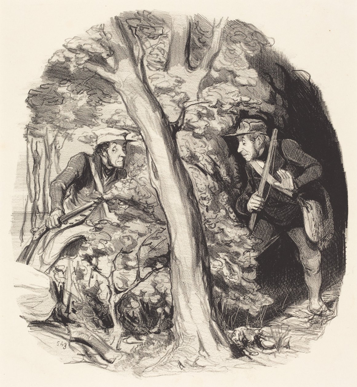 Kohtaaminen metsässä tekijältä Honoré Daumier
