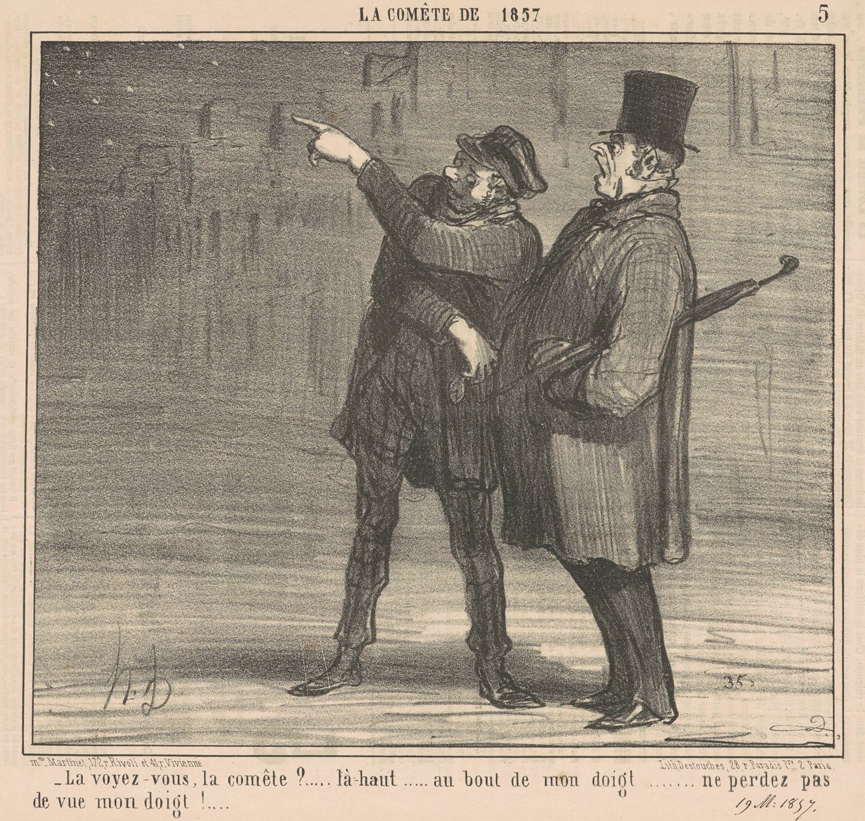 Näetkö komeetan? ... Siellä ... tekijältä Honoré Daumier
