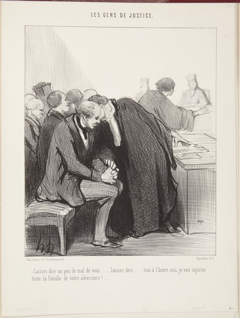 Antakaa heidän puhua teistä hieman pahaa ... antakaa heidän puhua ... aivan pian minä solvaan vastustajanne koko perhettä! ... tekijältä Honoré Daumier
