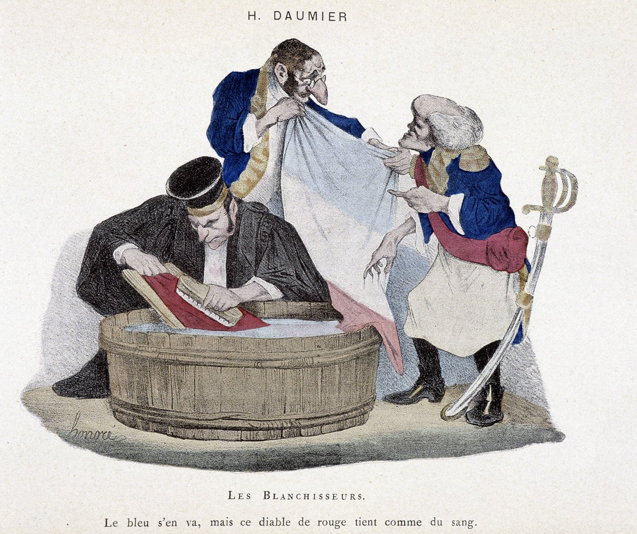 Pyykinpesukoneet: Ranskan lippu - Honoré Daumierin karikatyyri tekijältä Honoré Daumier