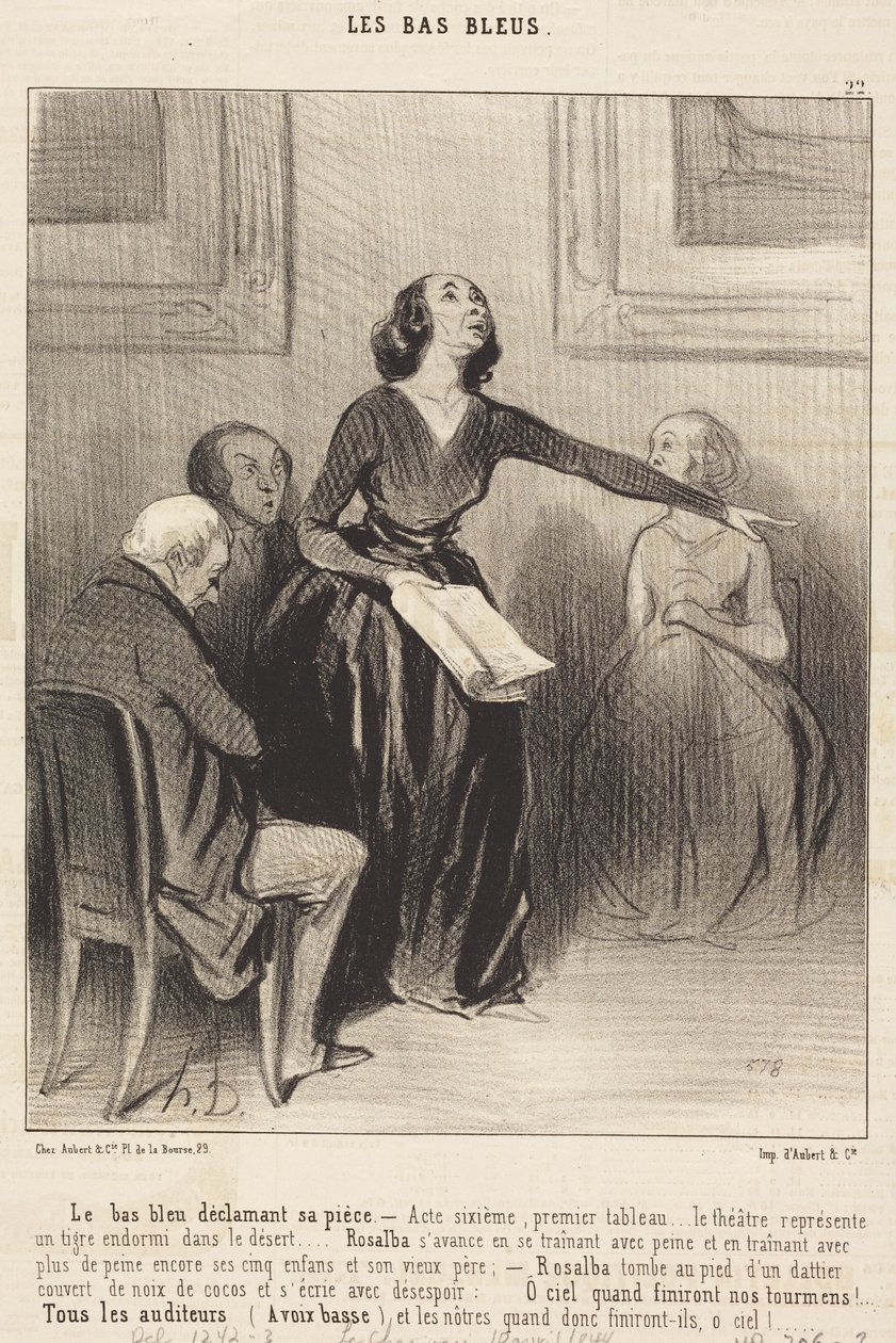 Bas-bleu esittää näytelmäänsä tekijältä Honoré Daumier