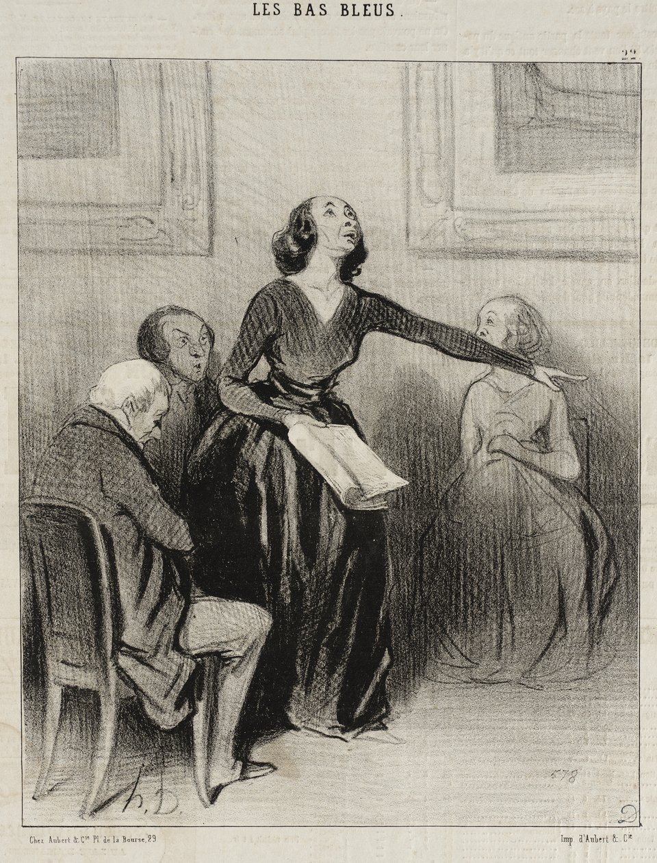 Sinisukka lausuu näytelmäänsä tekijältä Honoré Daumier