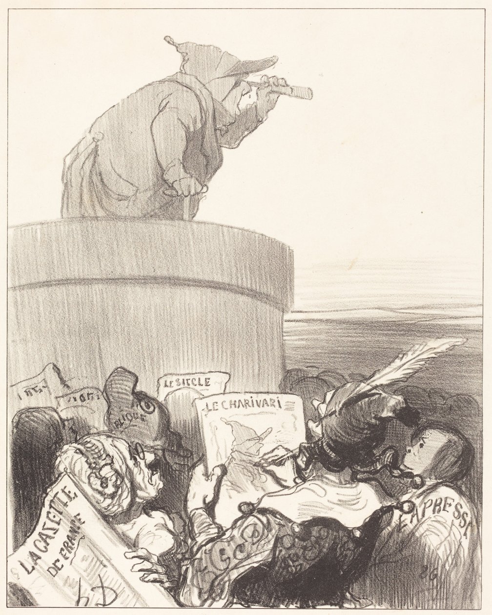 Le Constitutionnel tarkastelee poliittista näköpiiriä tekijältä Honoré Daumier