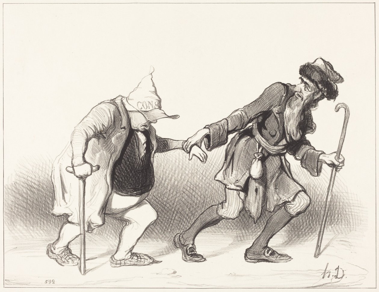 Le Constitutionnel ja vaeltava juutalainen tekijältä Honoré Daumier