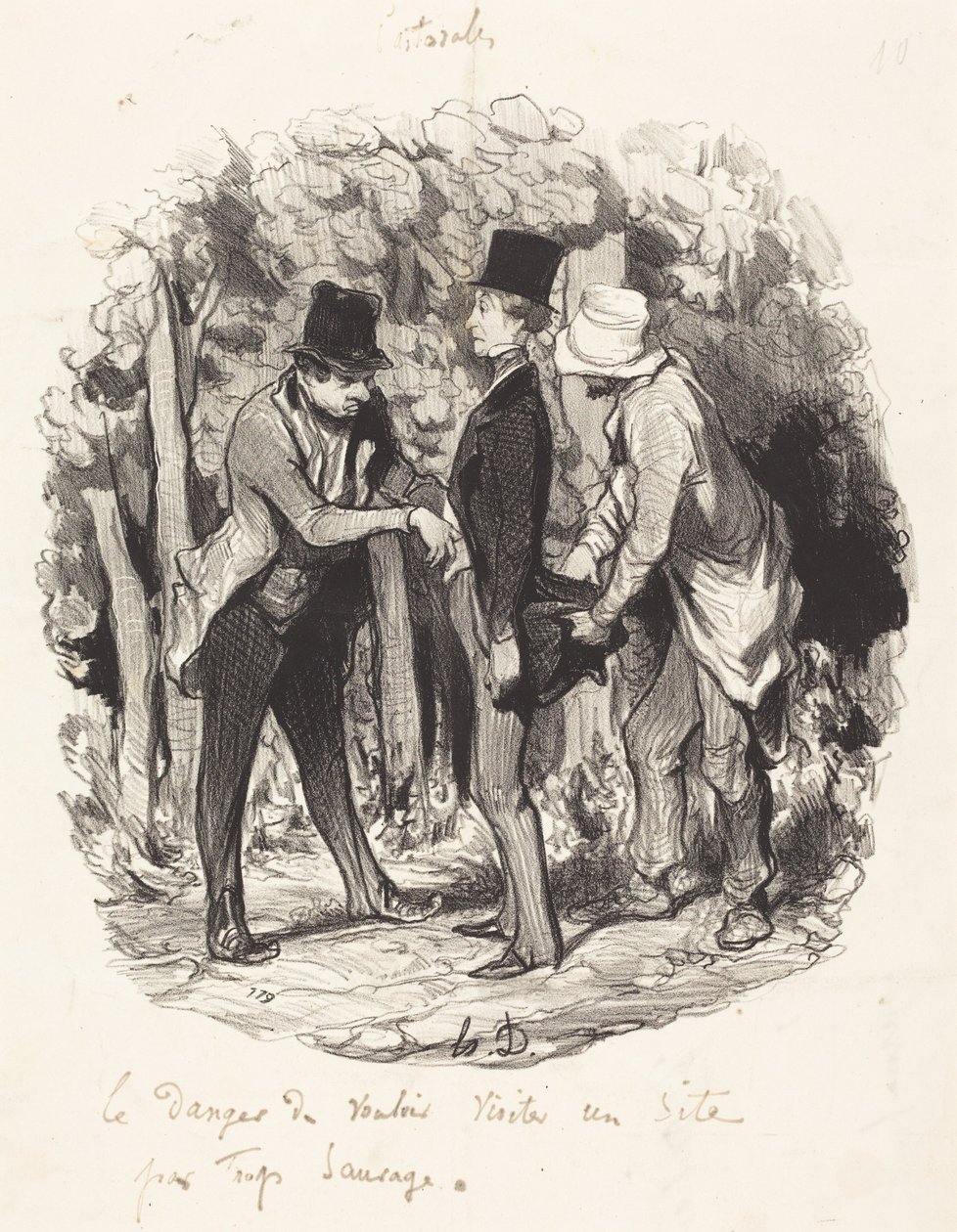 Liian villissä paikassa vierailemisen vaara... tekijältä Honoré Daumier