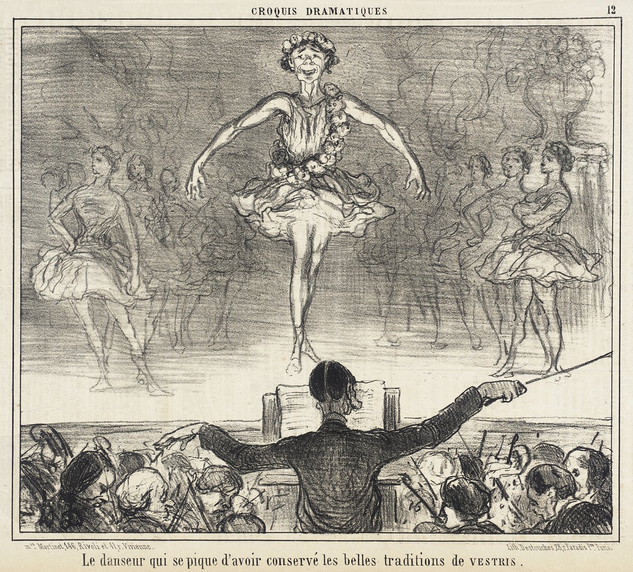 Tanssija, joka ylpeilee säilyttäneensä... tekijältä Honoré Daumier