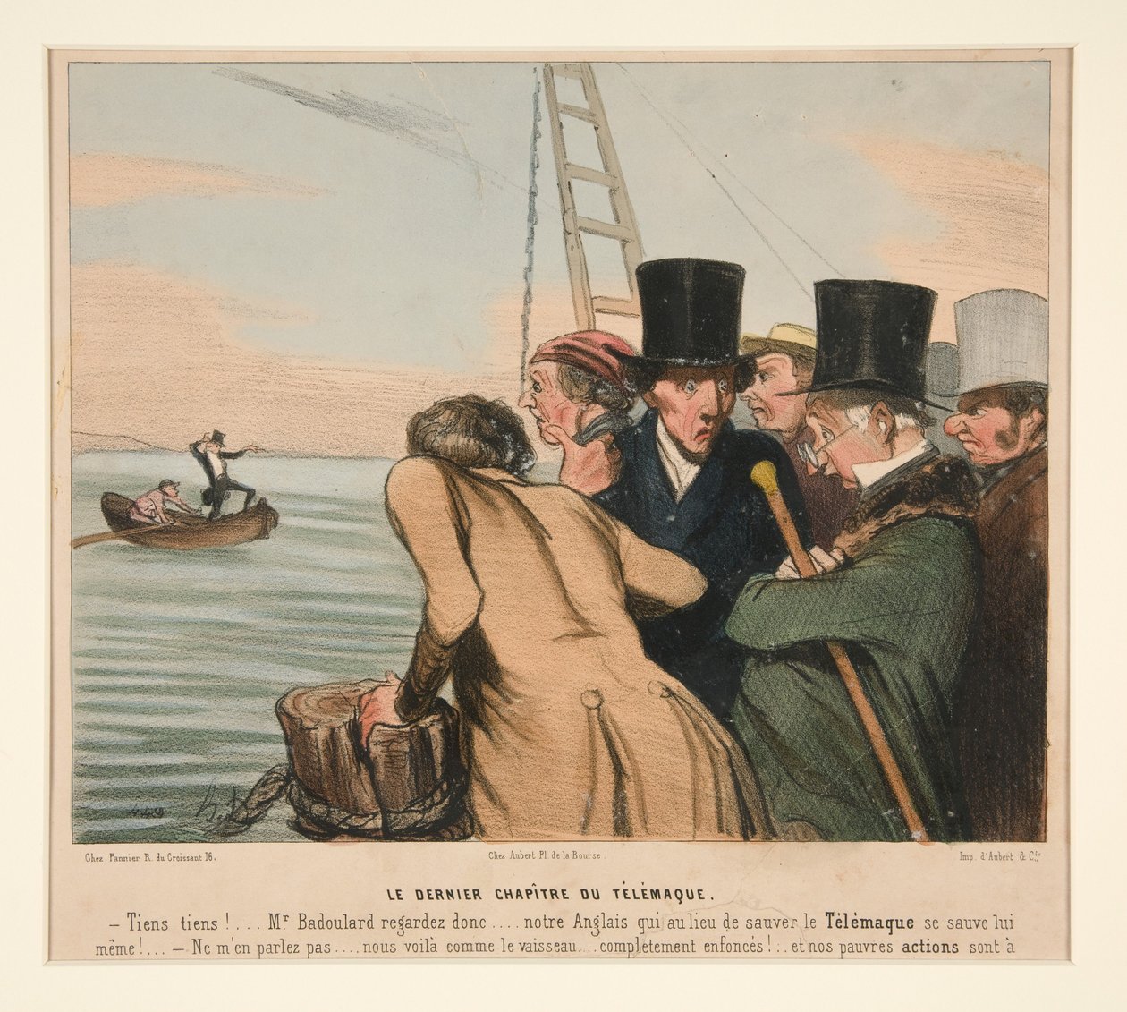 Telemakhoksen viimeinen luku, julkaisusta La Caricature (aikakauslehti) tekijältä Honoré Daumier