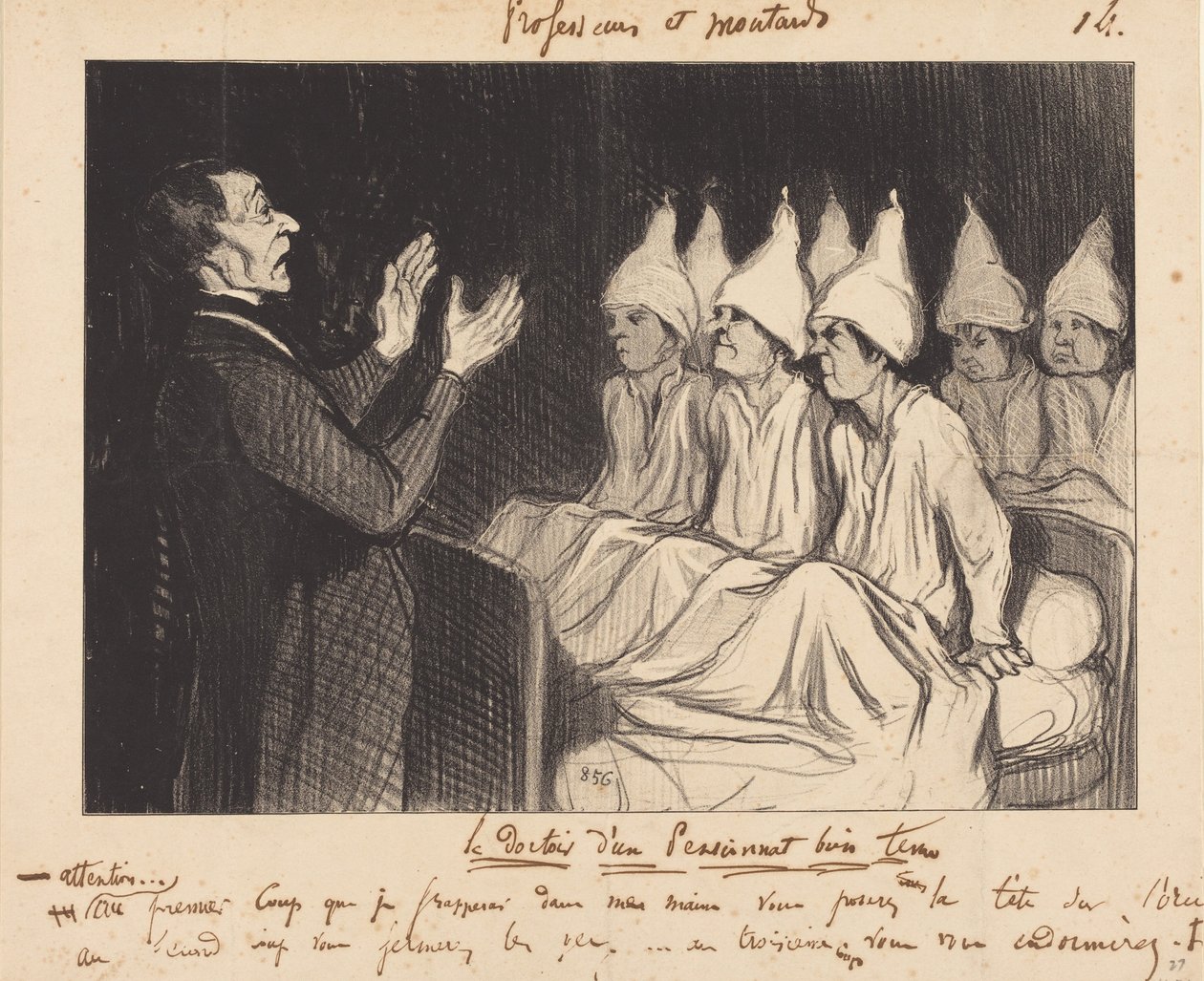 Hyvin hoidetun sisäoppilaitoksen makuusali tekijältä Honoré Daumier