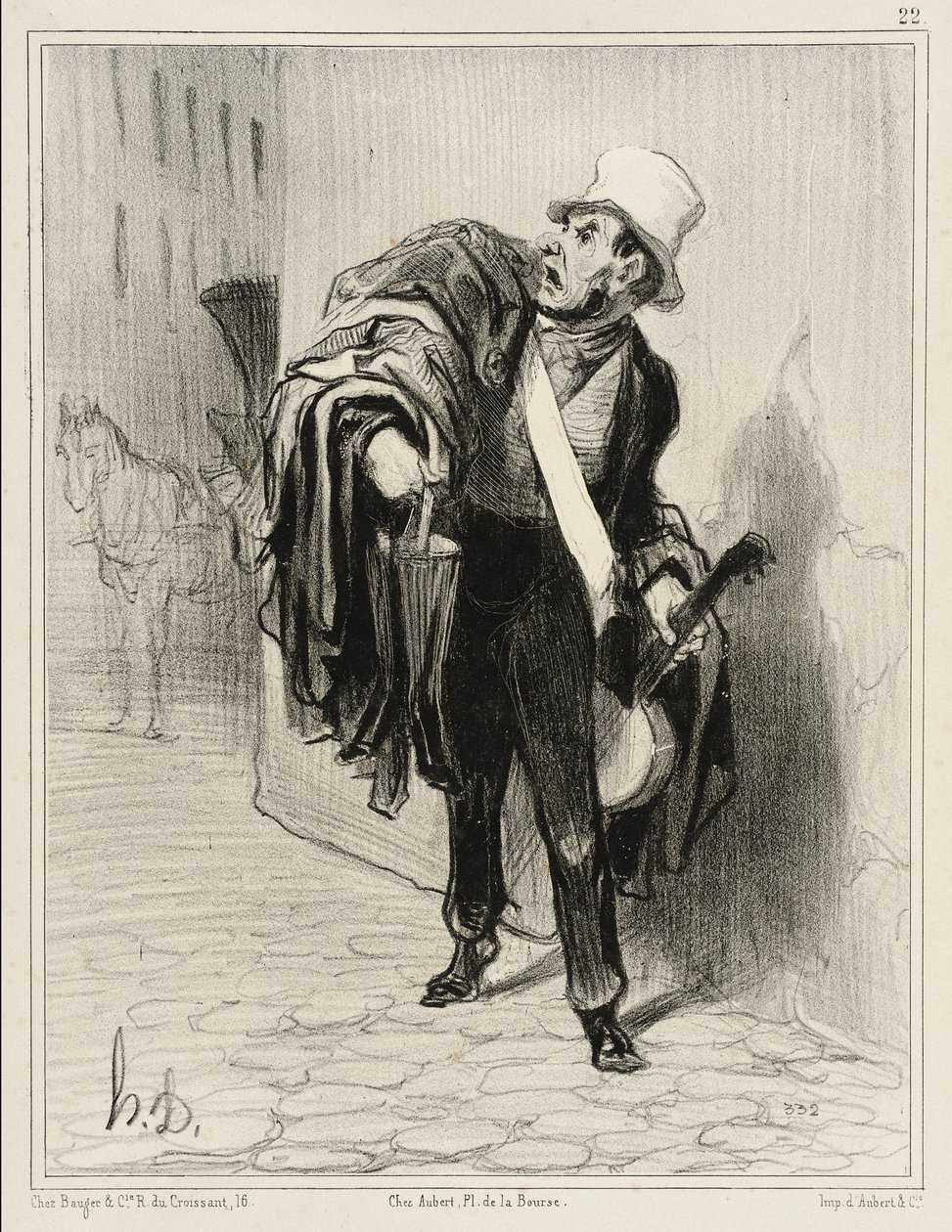 Vanhojen vaatteiden kauppias tekijältä Honoré Daumier