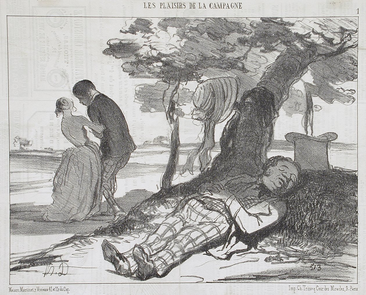 Nukahtava aviomies tekijältä Honoré Daumier