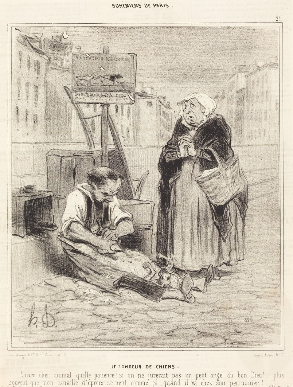 Koirien keritsijä tekijältä Honoré Daumier