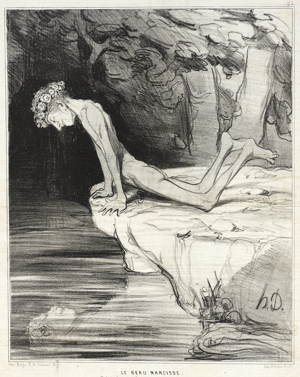 Kaunis Narkissos tekijältä Honoré Daumier