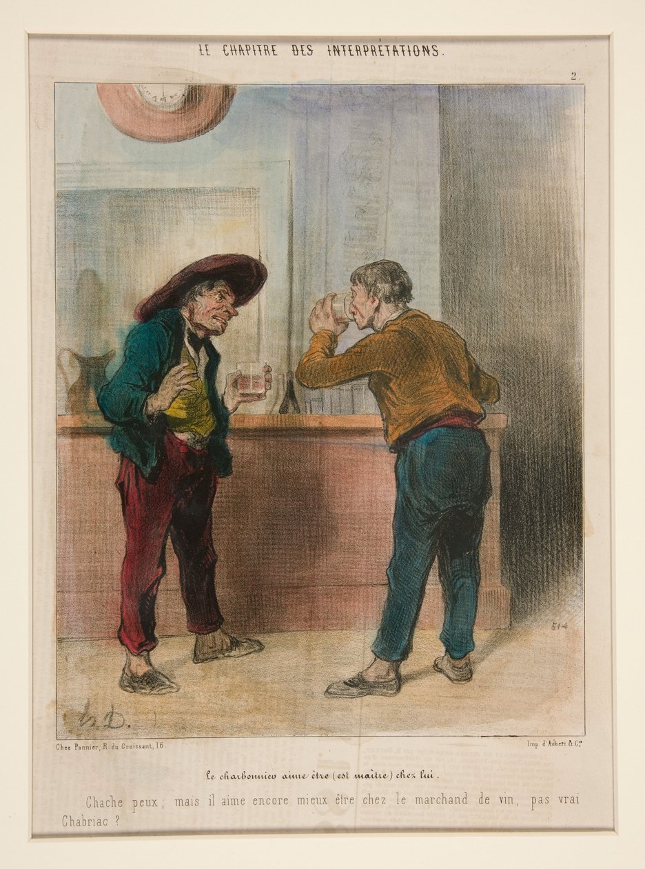 Hiilenpolttaja on mielellään (on isäntä) omassa kodissaan, teoksesta "Tulkintojen luku" tekijältä Honoré Daumier