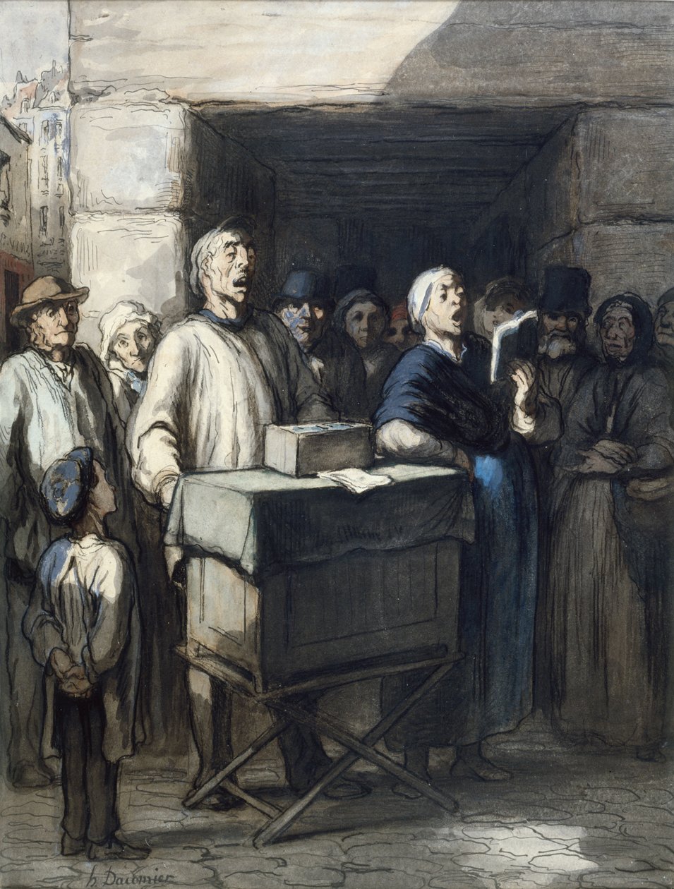 Katukoron soittaja tekijältä Honoré Daumier