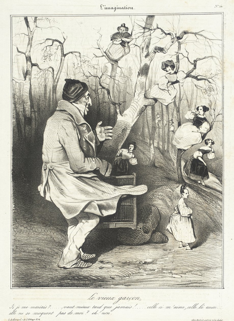 Vanha poikamies tekijältä Honoré Daumier