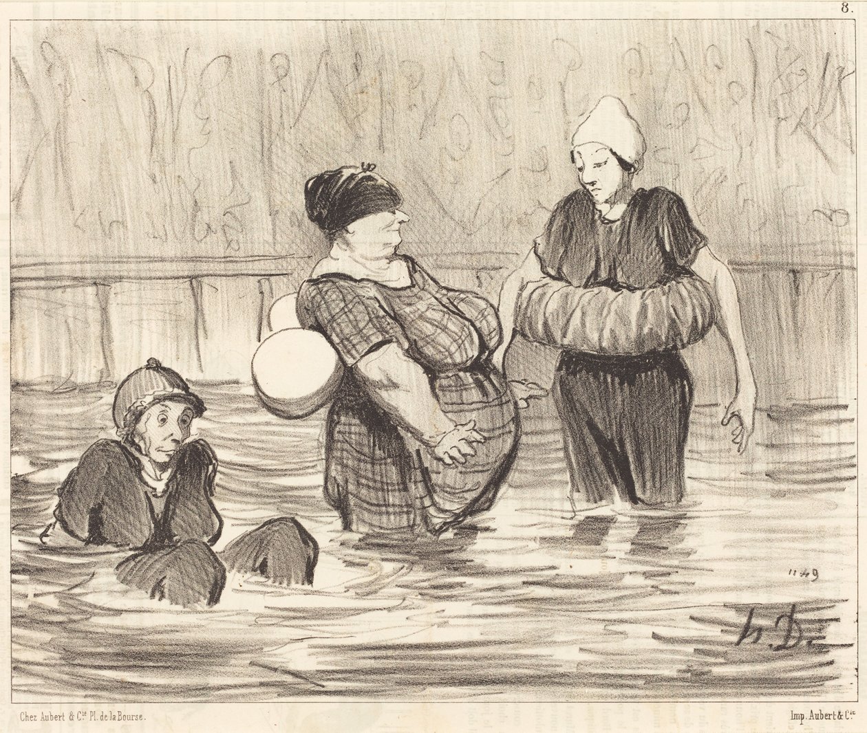 Varovaiset kylpijät tekijältä Honoré Daumier