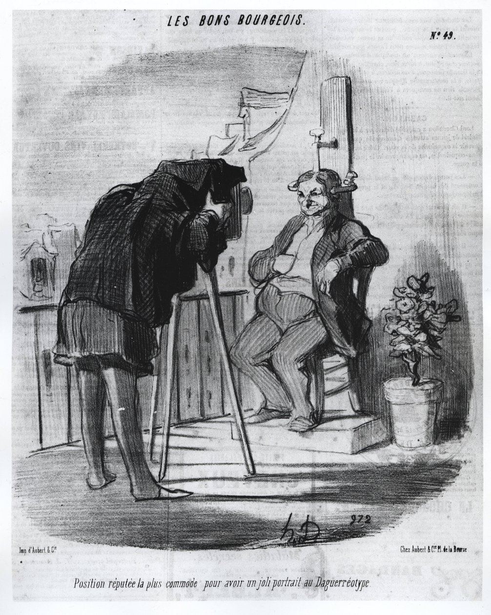 Les Bons Bourgeois - Kätevin paikka saada mukava muotokuva Daumierin karikatyyrinä dagerrotypiassa "" Charivarissa" 24.7.1847. tekijältä Honoré Daumier