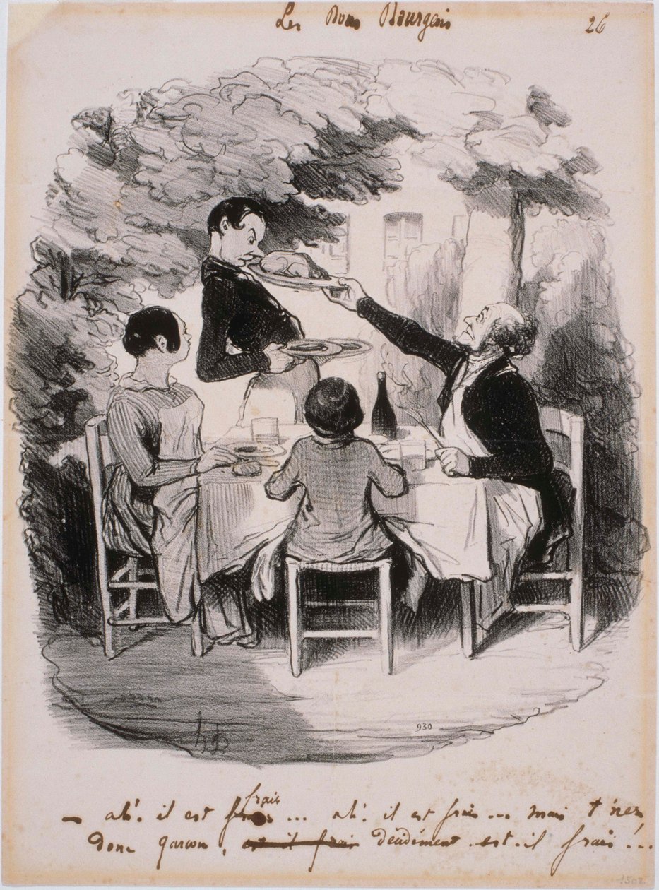 Kunnon porvarit: Ah! Se on tuore... Mutta ottakaa nyt, poika tekijältä Honoré Daumier
