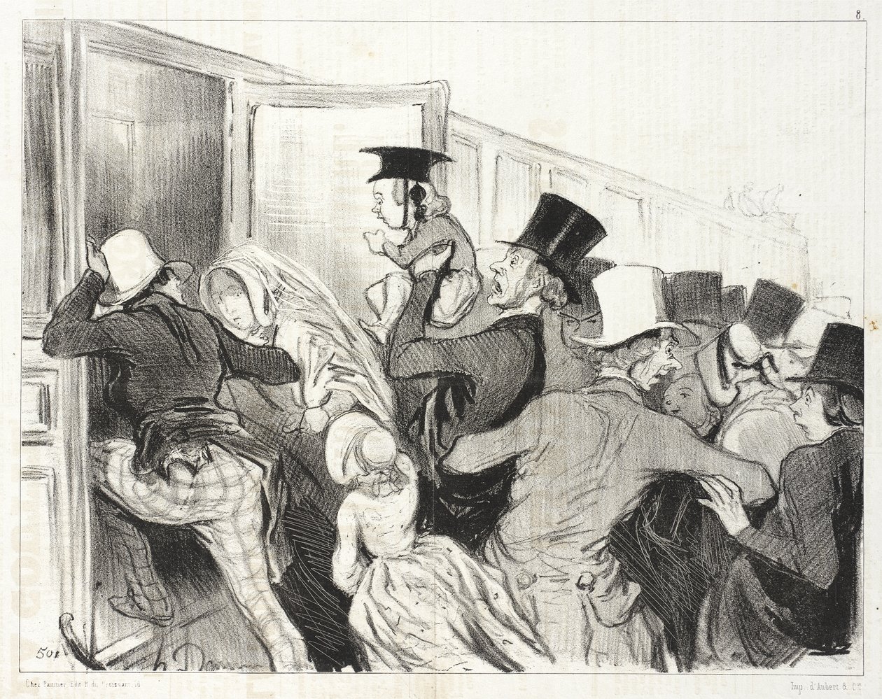 Les Chemins de Fer (grafiikkasarja) tekijältä Honoré Daumier