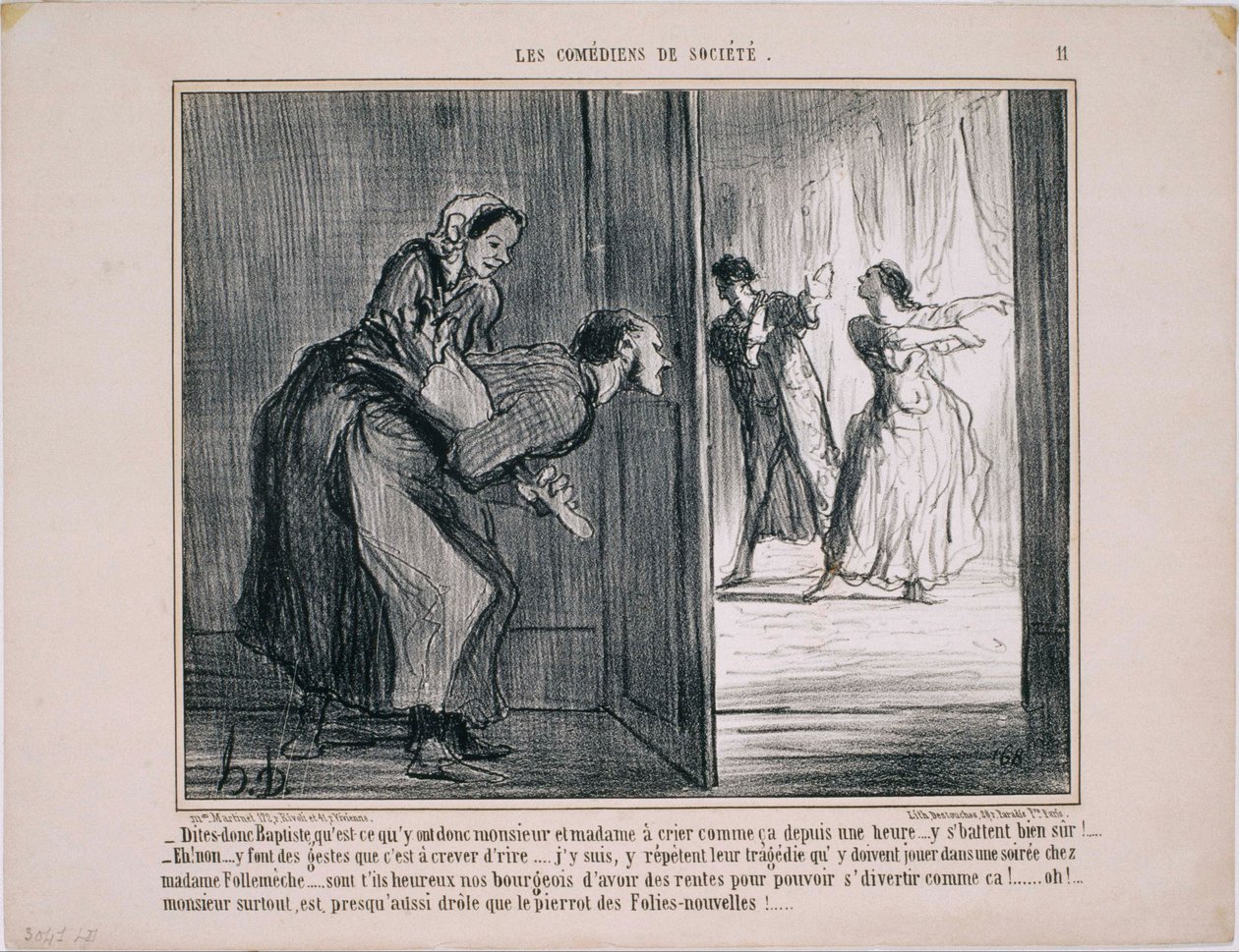 Les Comédiens de Société: Hei, Baptiste, mitä he oikein… tekijältä Honoré Daumier