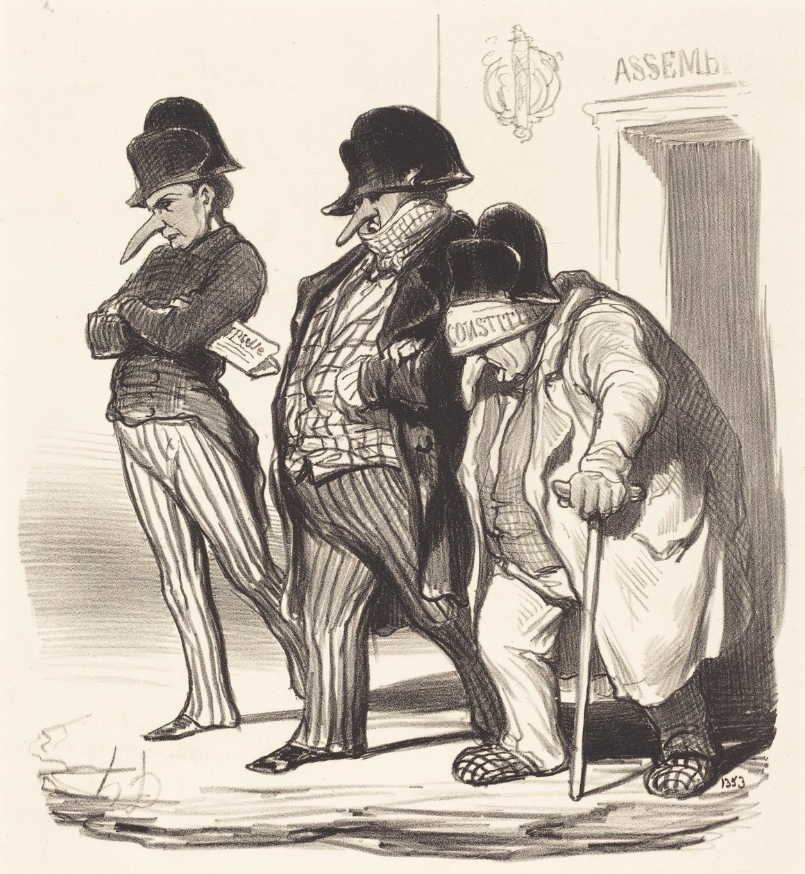 Napoleonilaiset sanomalehdet poistuvat kansalliskokouksesta... tekijältä Honoré Daumier