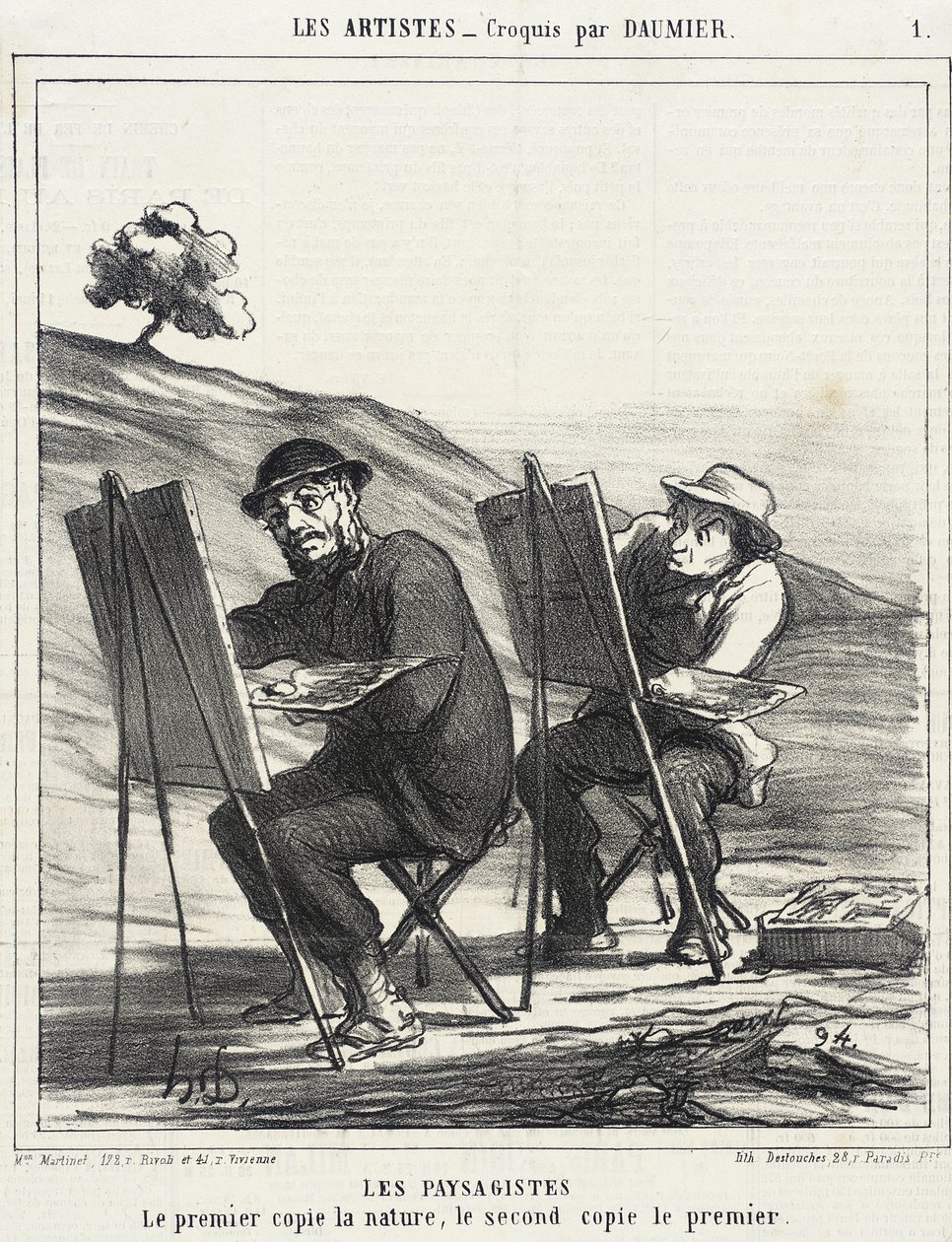 Maisemamaalarit. Ensimmäinen jäljentää luontoa... tekijältä Honoré Daumier