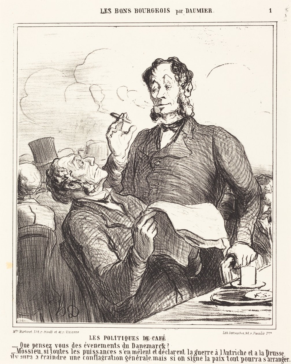 Kahvilapoliitikot tekijältä Honoré Daumier