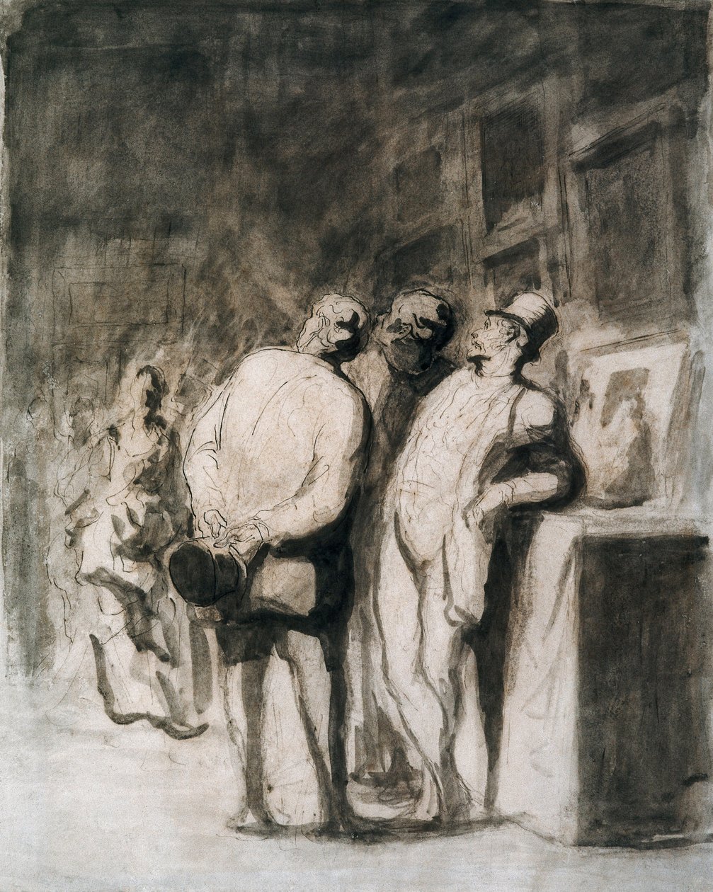 Kolme asiantuntijaa. Honore Daumierin (1808-1879) piirustus, ranskalainen taide, 1800-luvun realismi. Chicagon taideinstituutti (USA). tekijältä Honoré Daumier