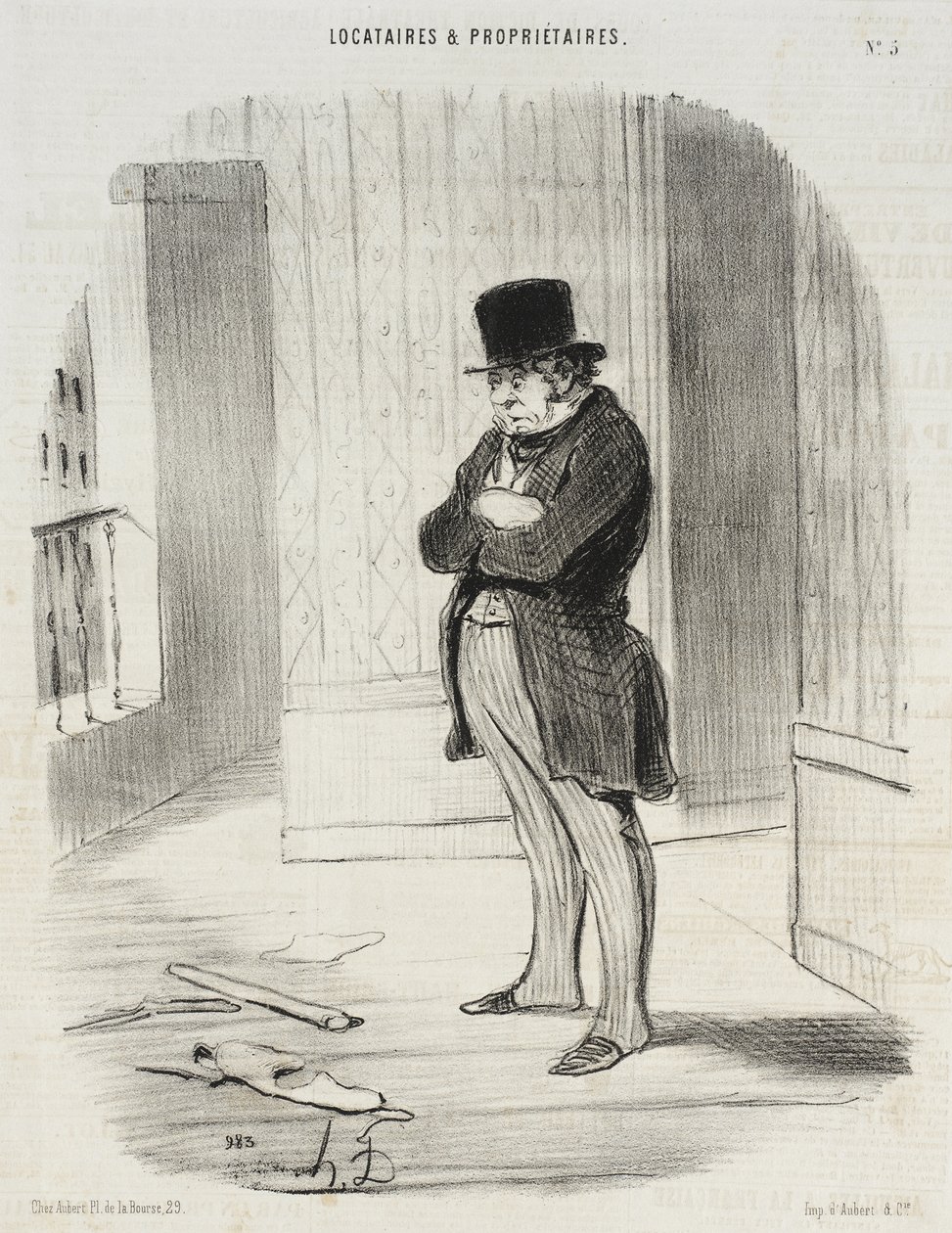 Vuokralaiset ja omistajat (grafiikkasarja) tekijältä Honoré Daumier