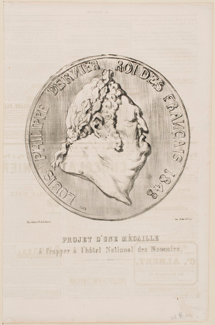 Louis-Philippe, ranskalaisten viimeinen kuningas 1848 tekijältä Honoré Daumier