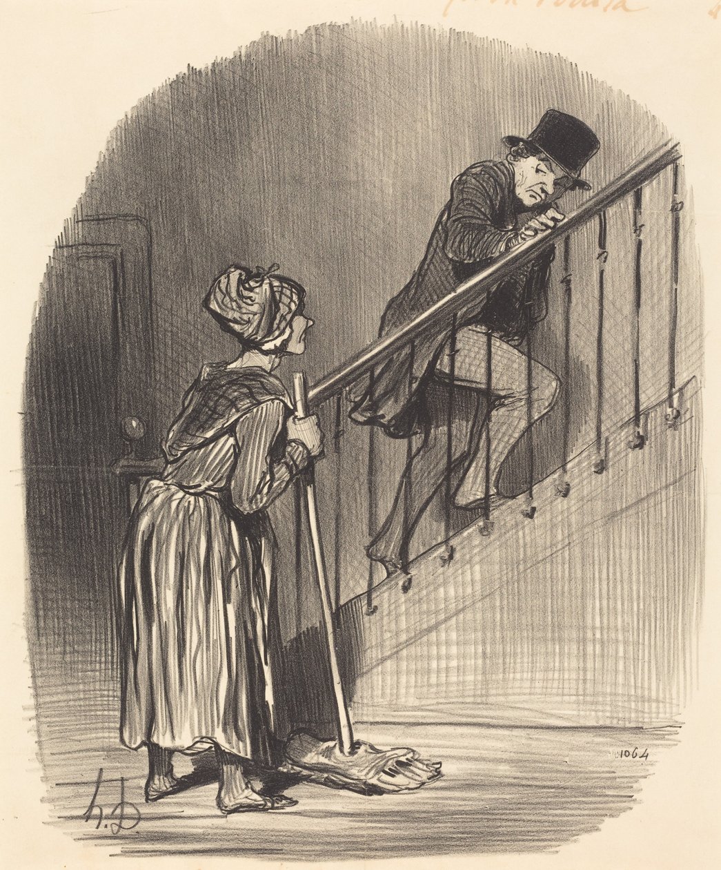 Onko vaimoni kotona tekijältä Honoré Daumier
