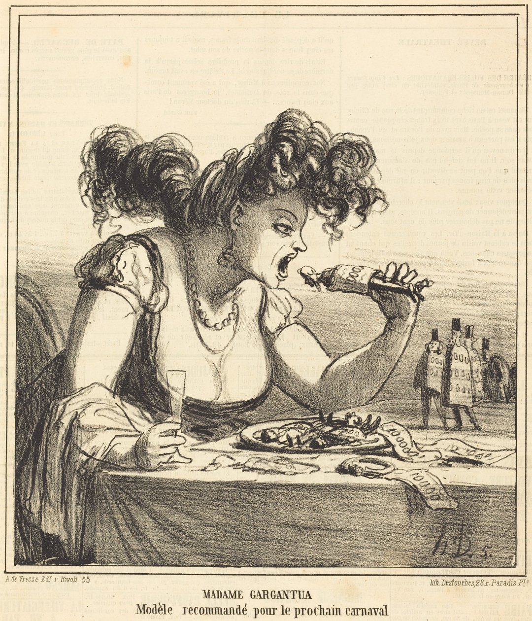 Rouva Gargantua tekijältä Honoré Daumier