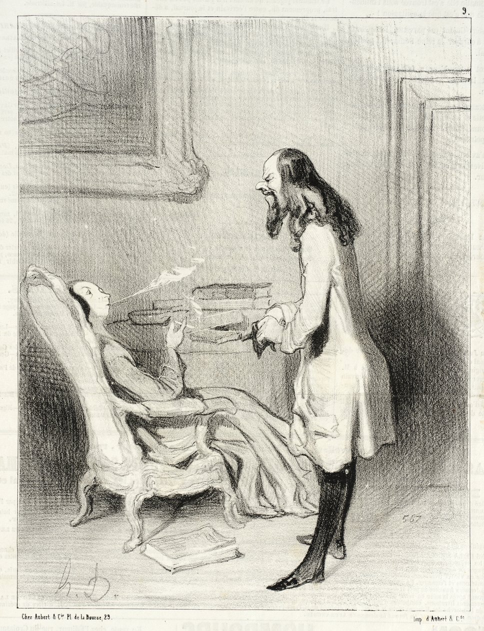 Rouva, mitä pidätte tästä savukkeesta? tekijältä Honoré Daumier