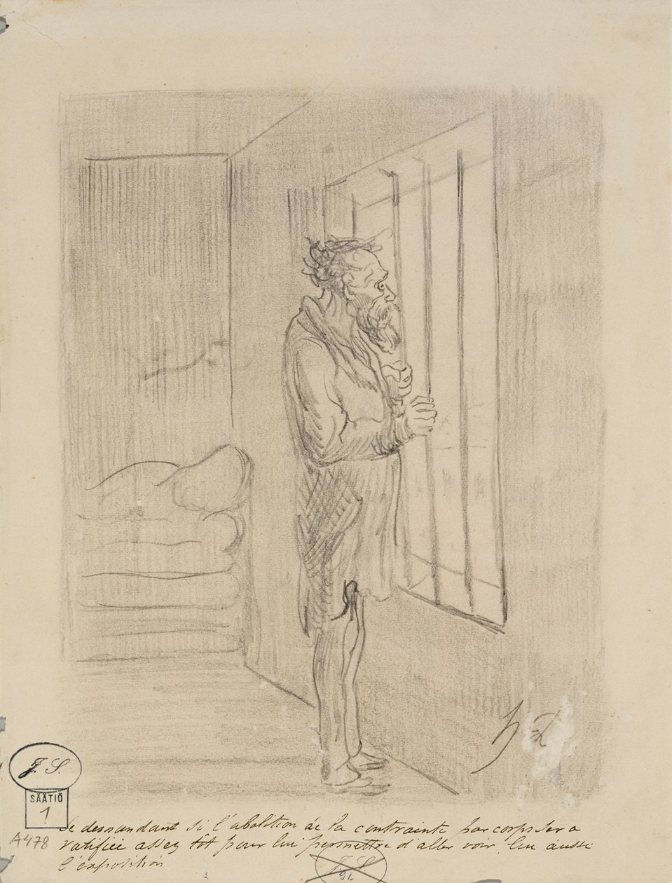 Mies lukkojen takana tekijältä Honoré Daumier