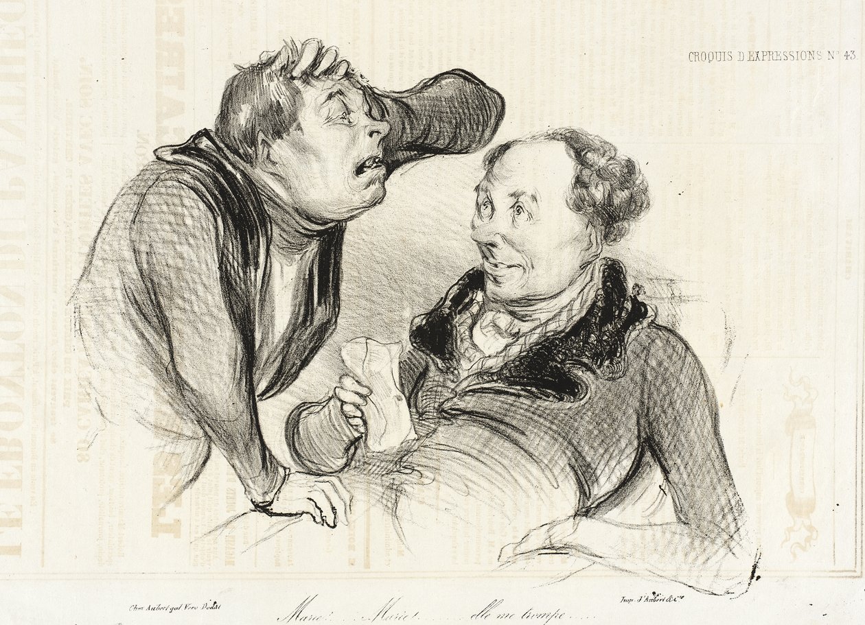Marie!... Marie!... hän pettää minua tekijältä Honoré Daumier