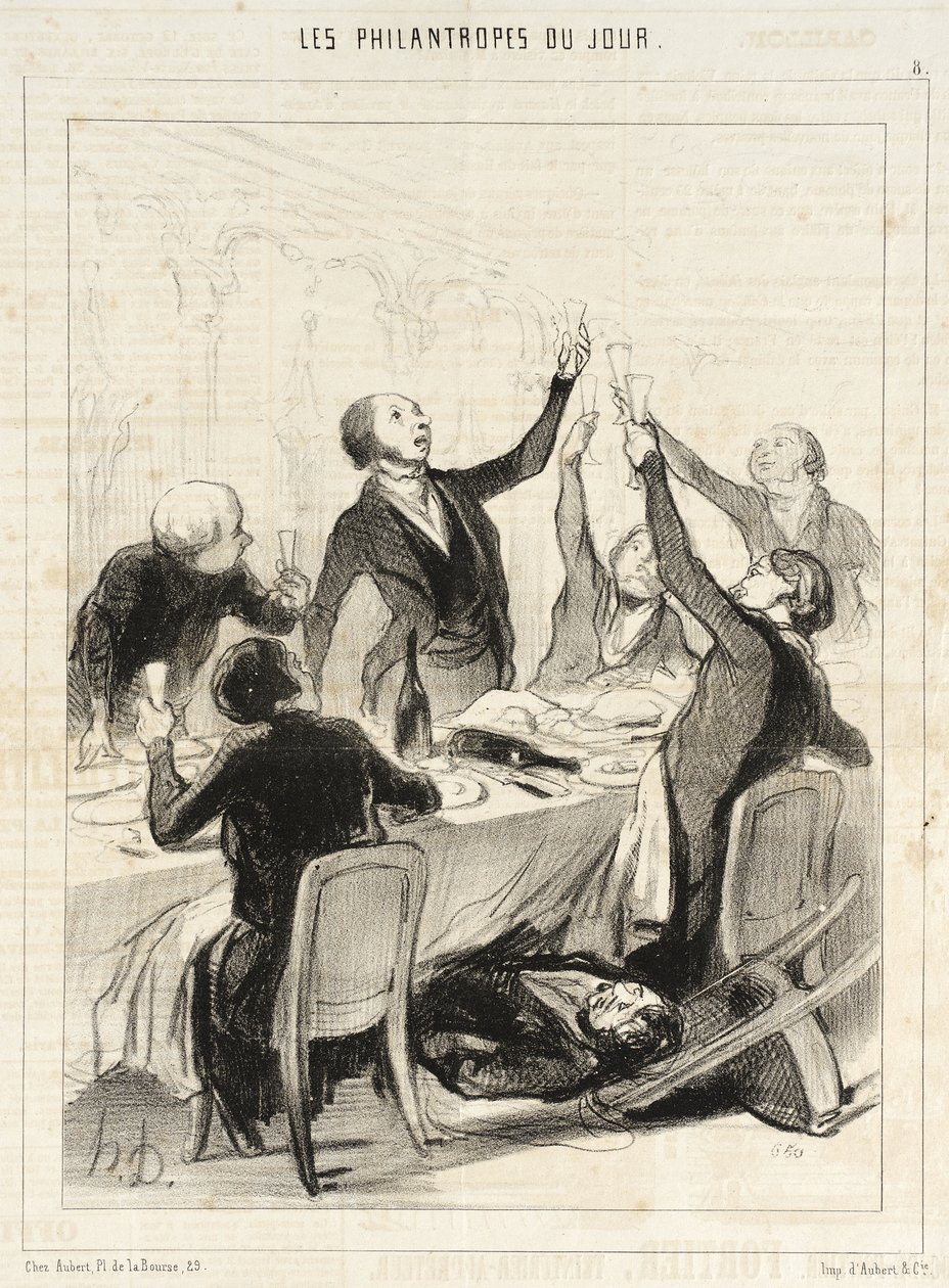 Hyvät herrat... meidän on vielä esitettävä 43. malja raittiusseuralle... tekijältä Honoré Daumier