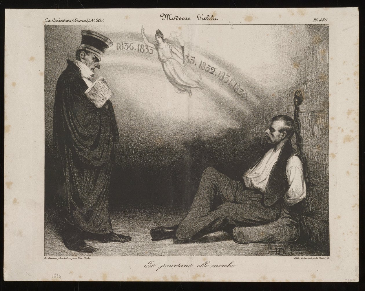 Moderne Galilée, Ja silti se toimii (teoksesta La Caricature) tekijältä Honoré Daumier