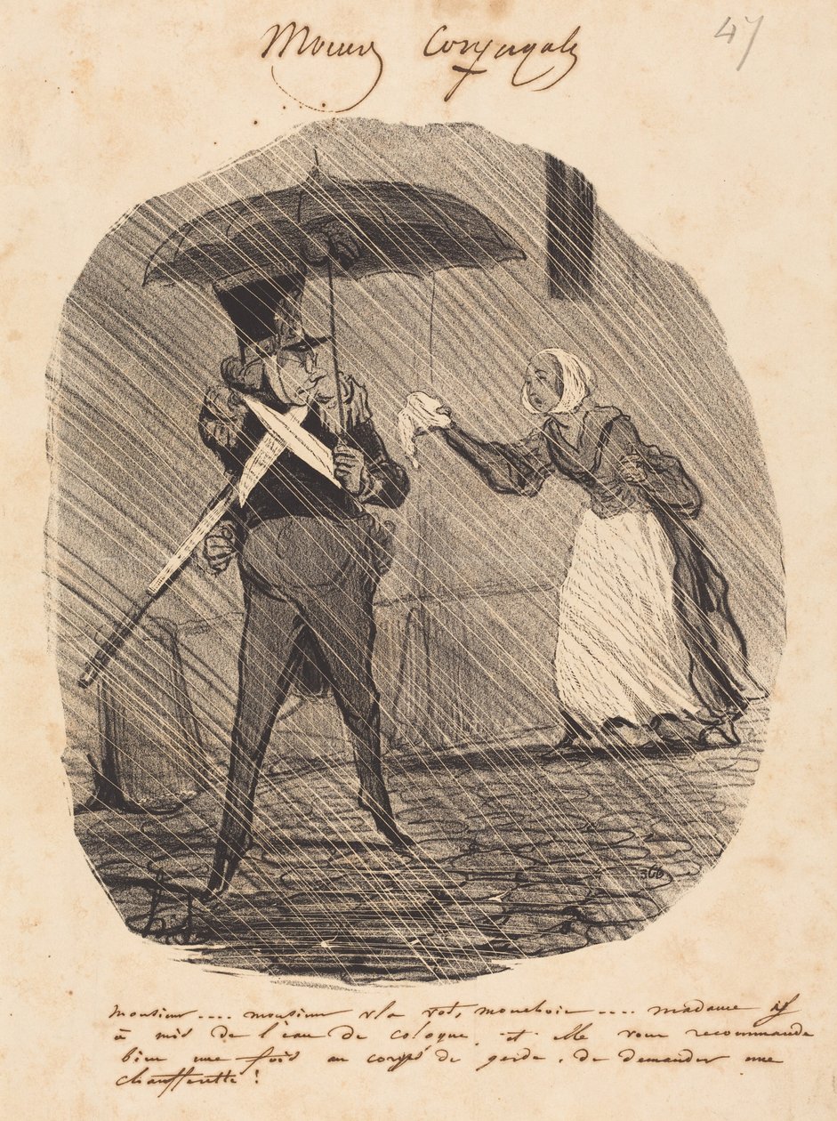 Herra... Herra, tässä on nenäliinanne tekijältä Honoré Daumier
