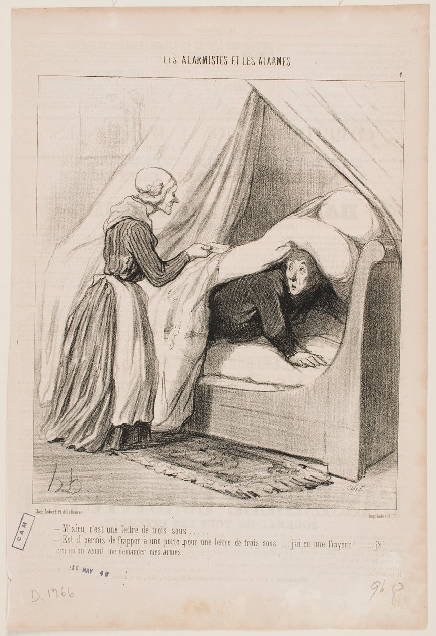 Herra, se on kolmen centimen kirje... tekijältä Honoré Daumier