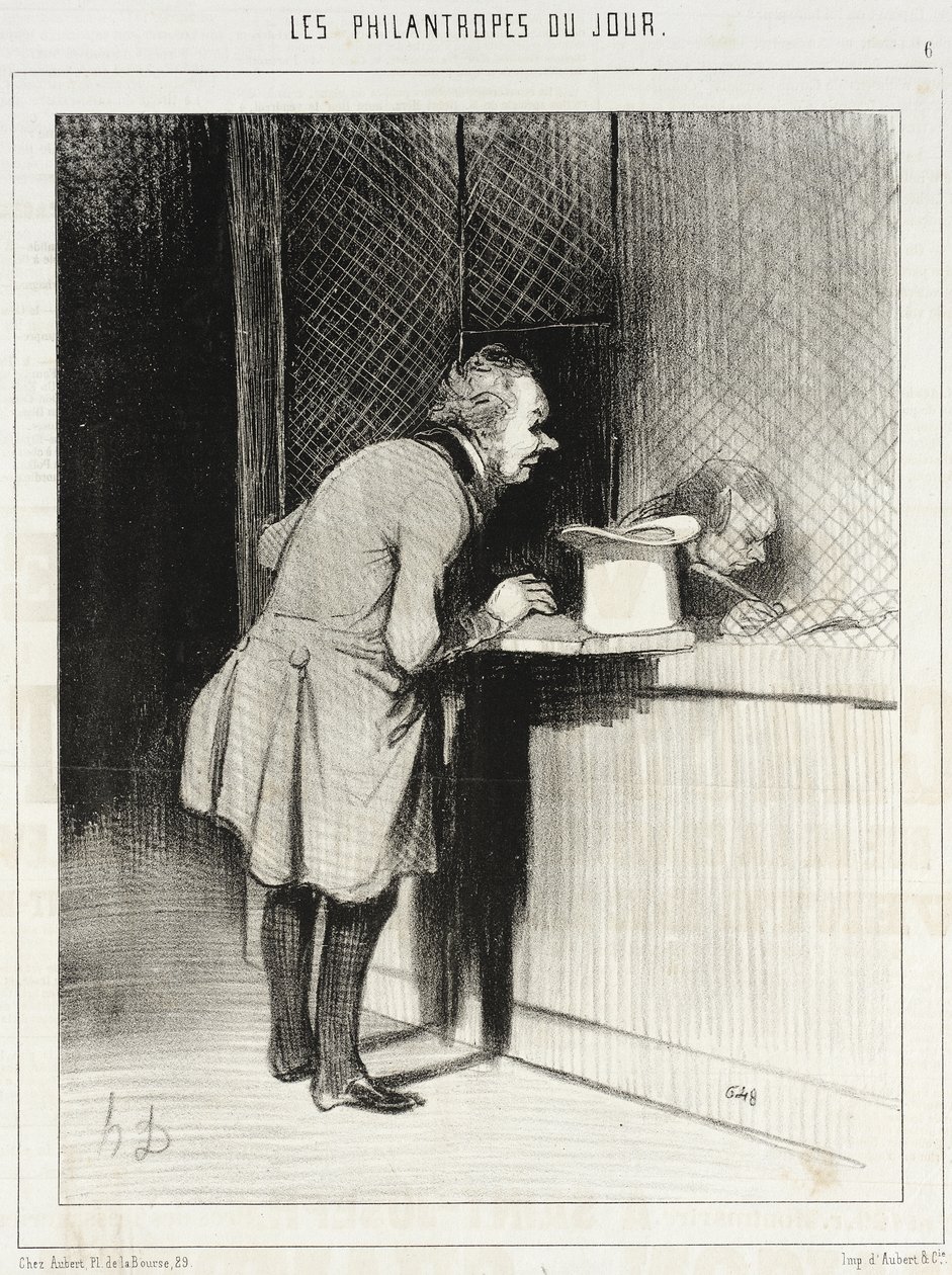 Arvoisa herra, haluan tehdä lahjoituksen Batignolesin maanjäristyksen uhrien hyväksi... tekijältä Honoré Daumier