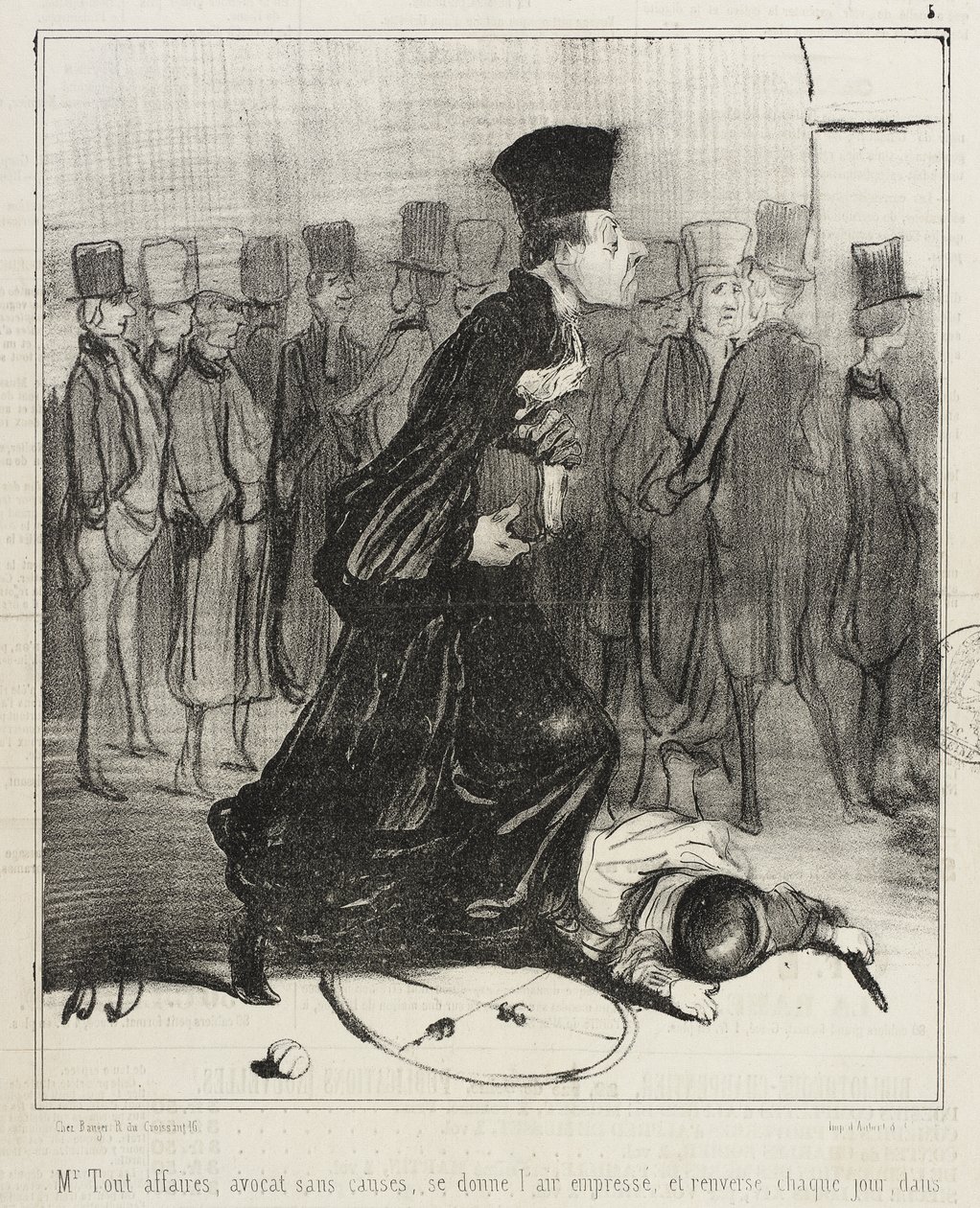 Herra Tout affaires, asianajaja ilman juttuja... tekijältä Honoré Daumier