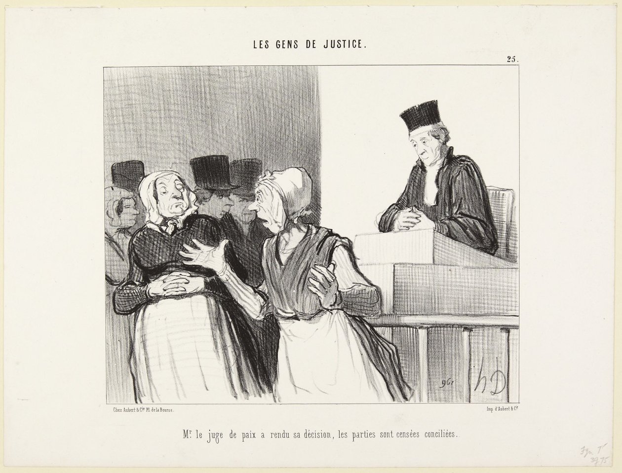 Rauhan tuomari on antanut päätöksensä (LesGens de Justice nro 25) (jäljennös 75-153) tekijältä Honoré Daumier