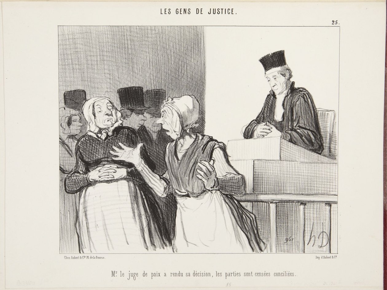 Herra rauhantuomari on tehnyt päätöksensä, ja osapuolten katsotaan päässeen sovintoon tekijältä Honoré Daumier
