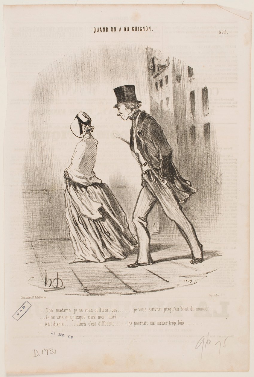 Ei, rouva, en luovu teistä... Seuraan teitä maailman ääriin asti... tekijältä Honoré Daumier