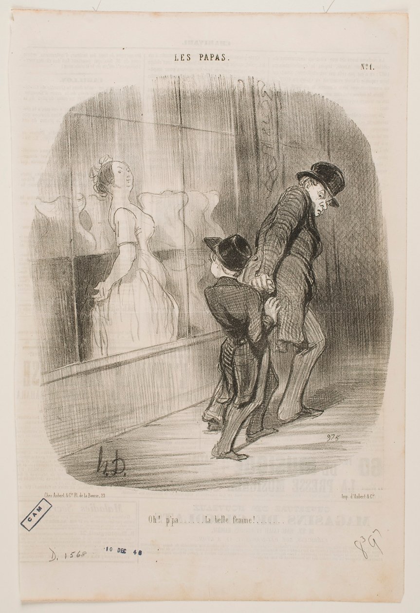 Voi, isä, ... mikä kaunis nainen! tekijältä Honoré Daumier