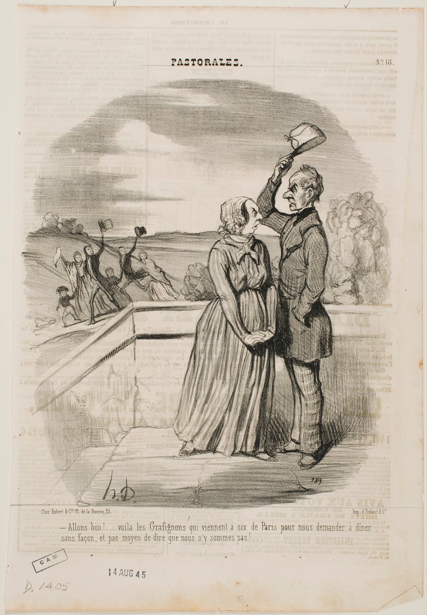 Voi ei, katsokaa, Grafignonit saapuivat juuri Pariisista, kaikki kuusi, … tekijältä Honoré Daumier