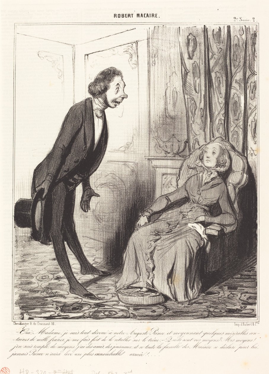 Kyllä, rouva, olen täysin omistautunut meidän... ruhtinaallemme... tekijältä Honoré Daumier