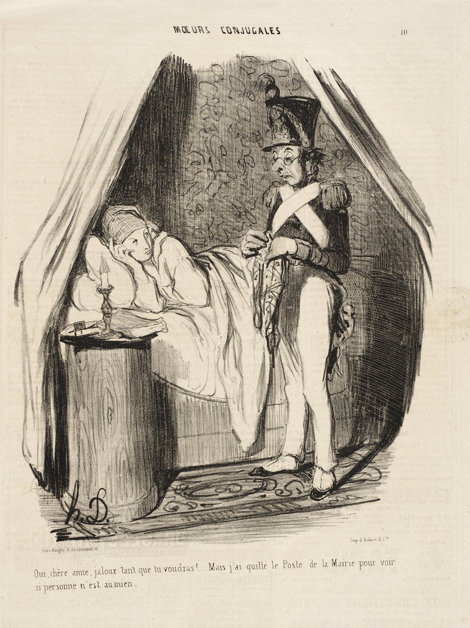 Kyllä, rakas ystävä, mustasukkainen niin paljon kuin haluat!... tekijältä Honoré Daumier