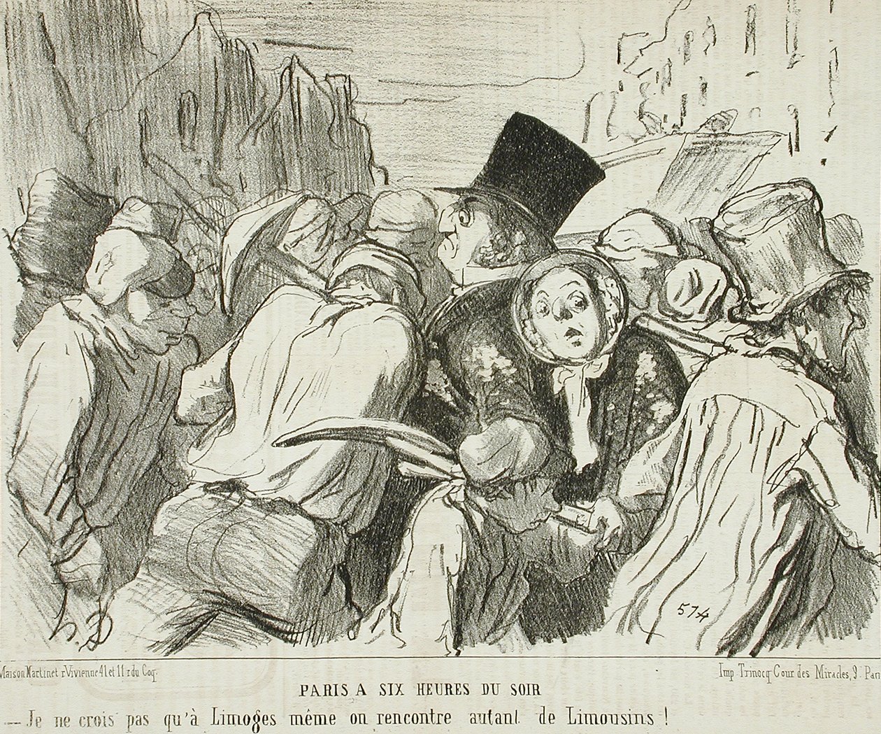 Pariisi kello kuusi illalla tekijältä Honoré Daumier